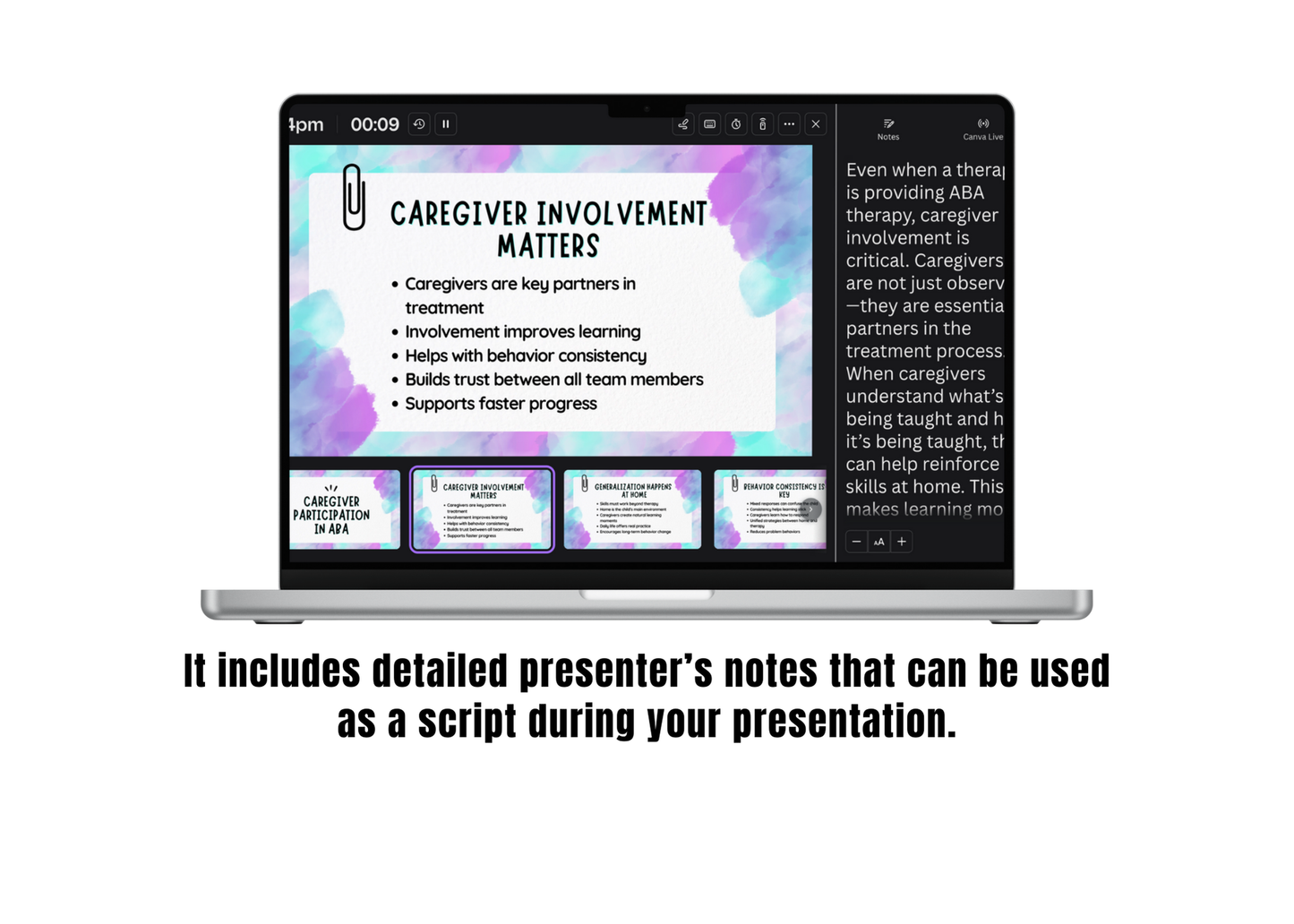 Caregiver Involvement in ABA – Editable Parent Training Presentation (Canva)