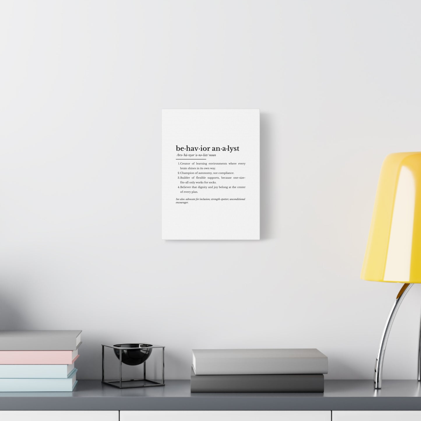 Inspirational Canvas Art for Behavior Analysts - "Behavior Analyst" Definition Office Decor