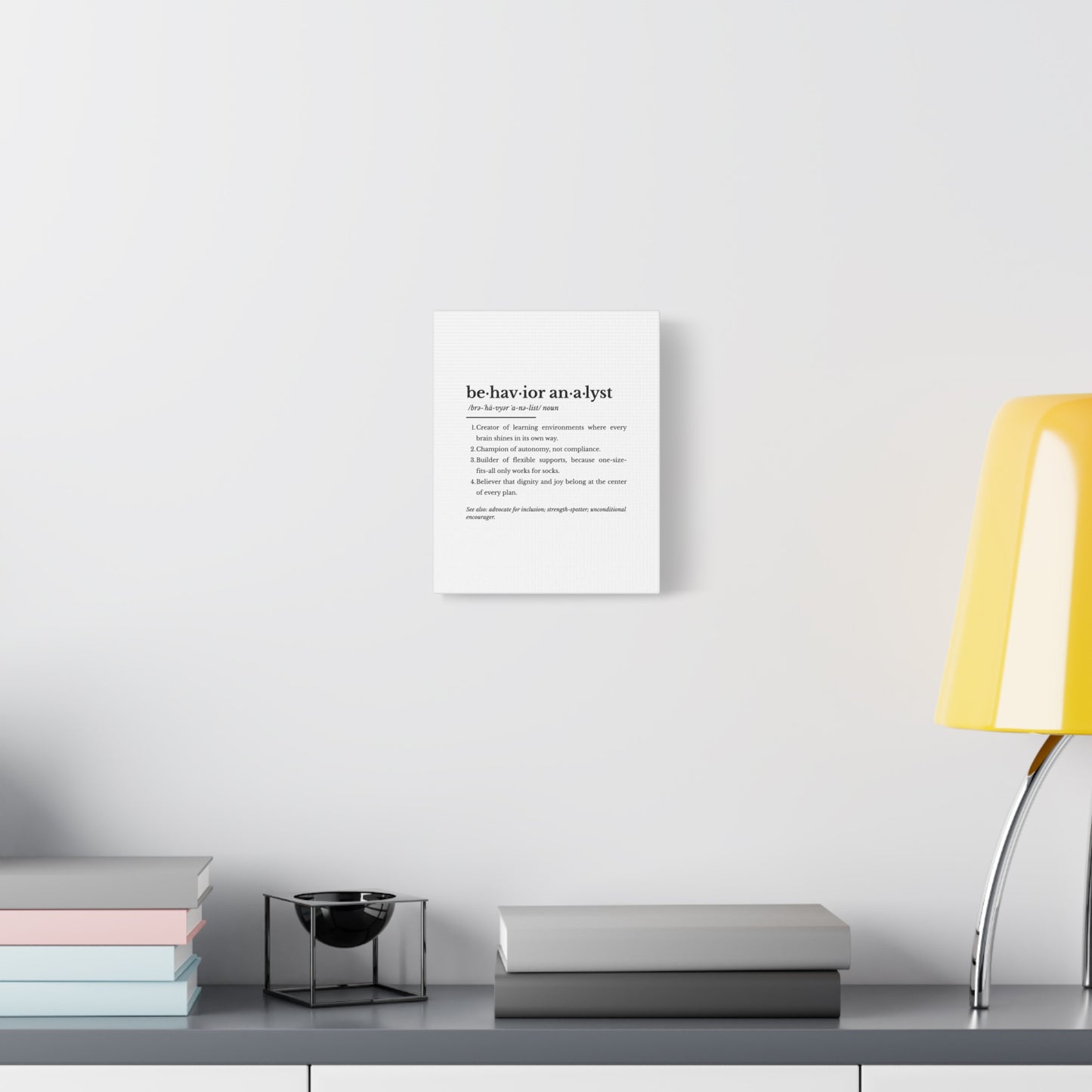 Inspirational Canvas Art for Behavior Analysts - "Behavior Analyst" Definition Office Decor