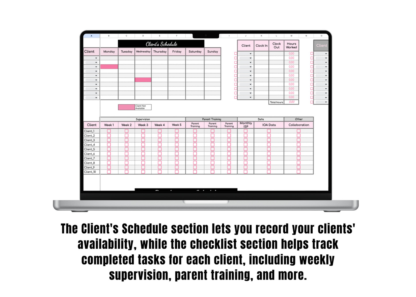 Google Sheet: BCBA Caseload Organizer