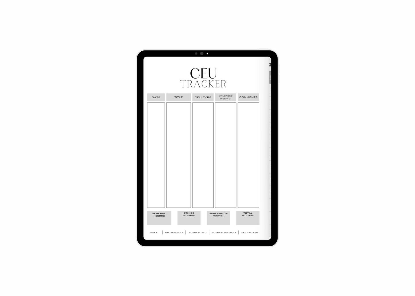 BCBA Caseload Digital Planner - Undated