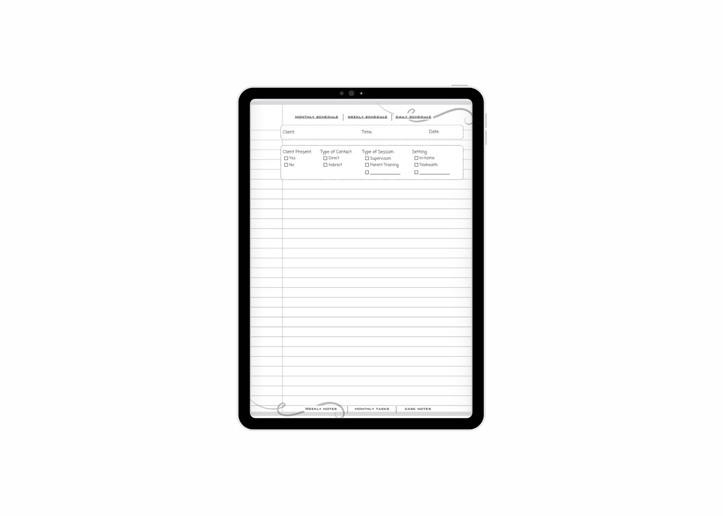 BCBA Caseload Digital Planner - Undated