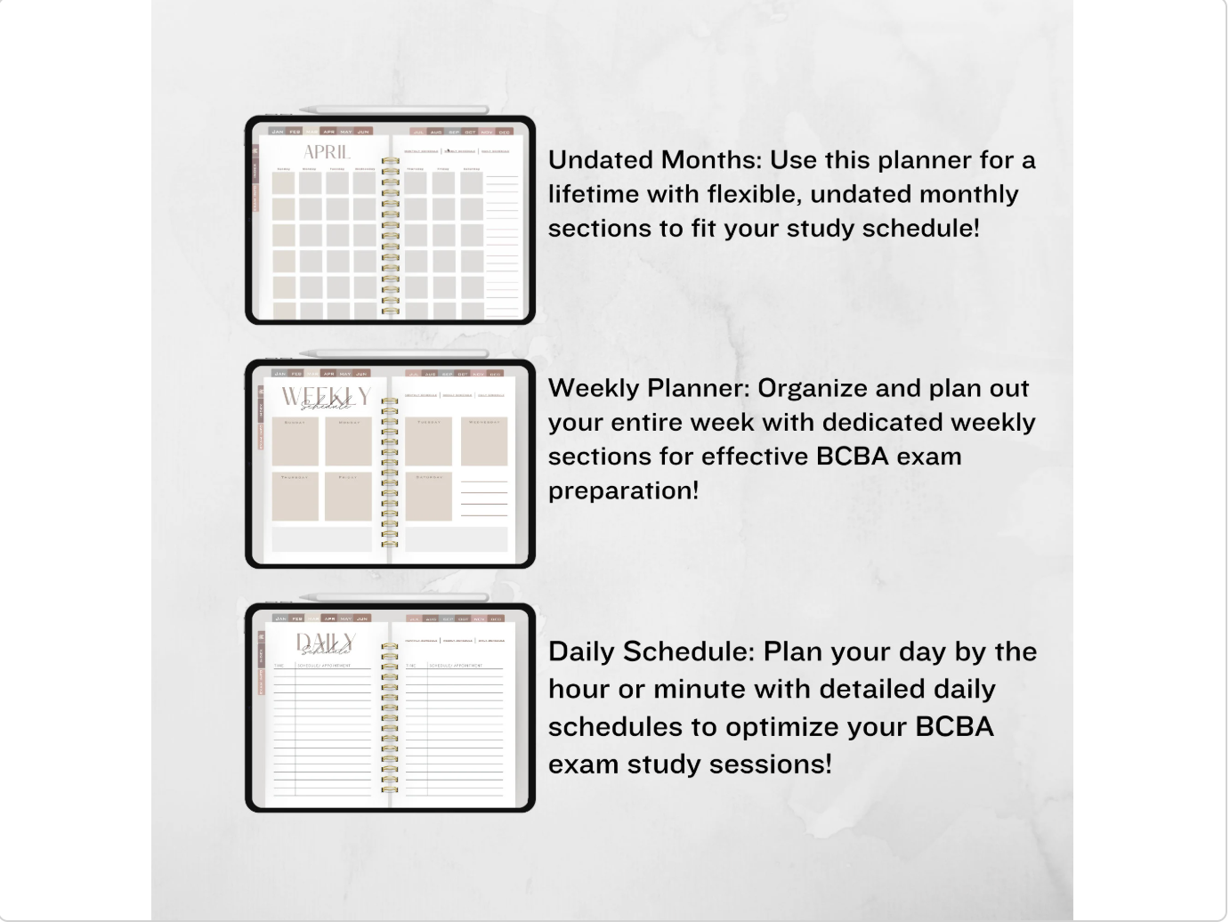 BCBA Exam Digital Study Planner - Undated