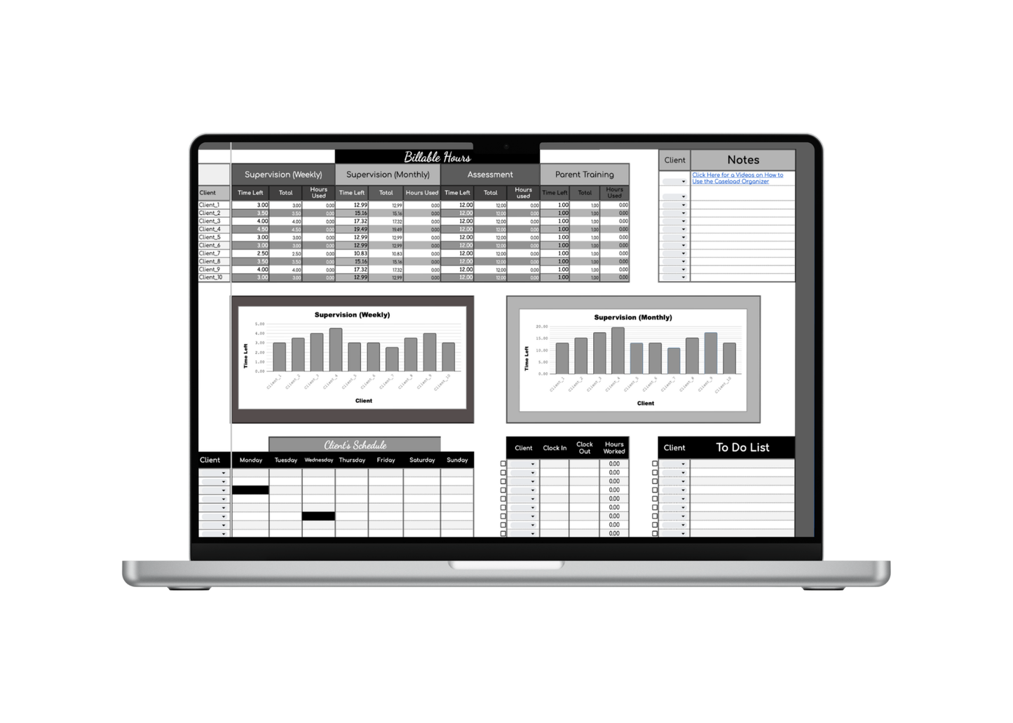 Google Sheet: BCBA Caseload Organizer