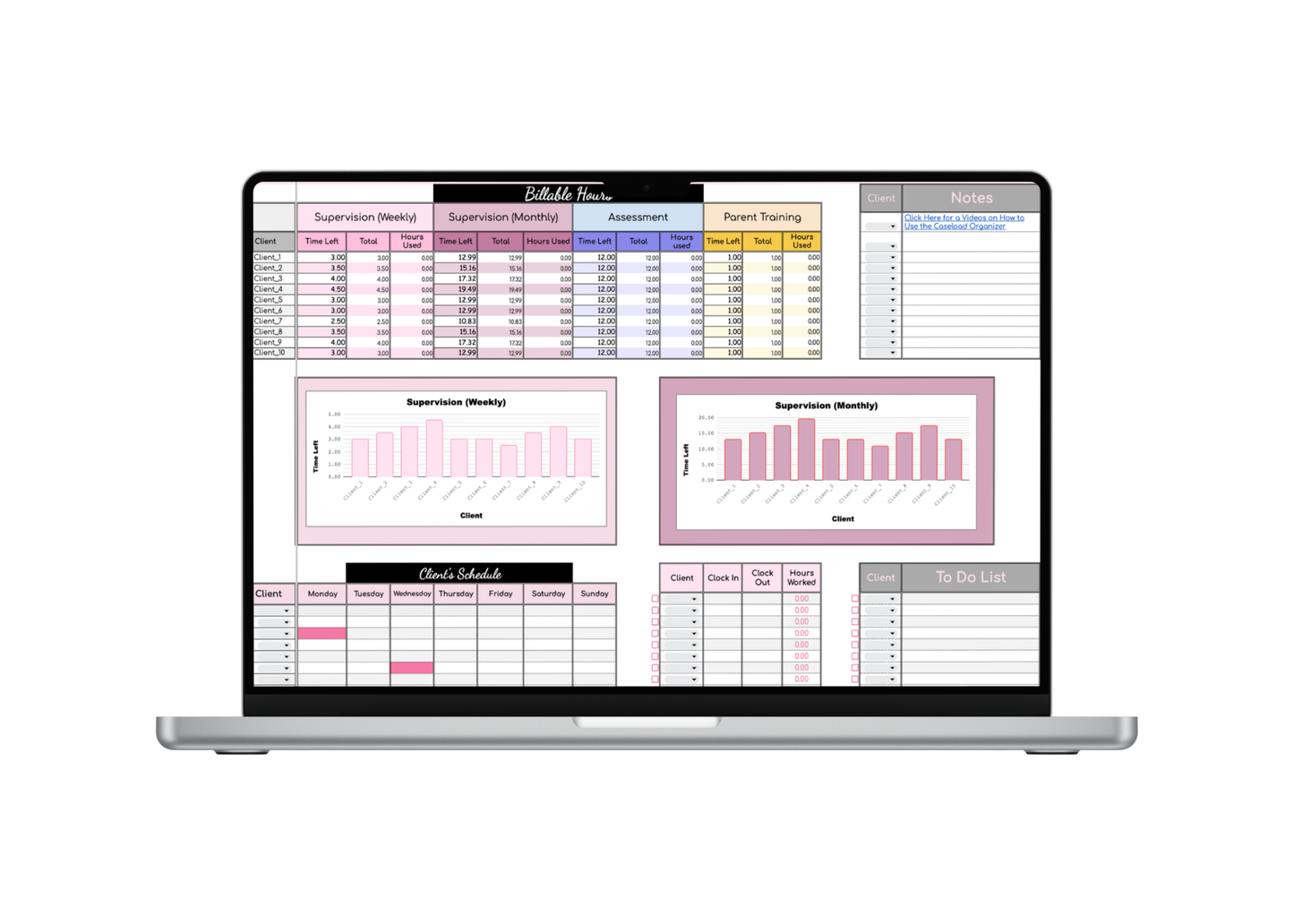 Google Sheet: BCBA Caseload Organizer